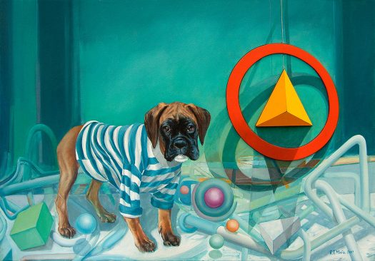 MAZA-2011-ulje-na-platnu-i-drveni-objekat-100x70-cm